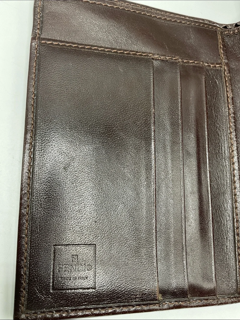 Vintage Fendi Zucca print tri-fold compact wallet